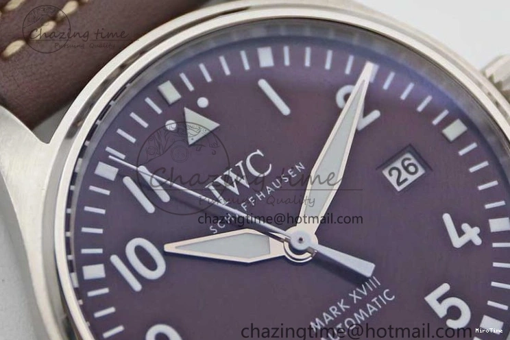 MIROTIME 0413 HighQuality Mark XVIII IW327010 SS M+F 1:1 Best Edition Brown Dial on Brown Leather Strap A 7049